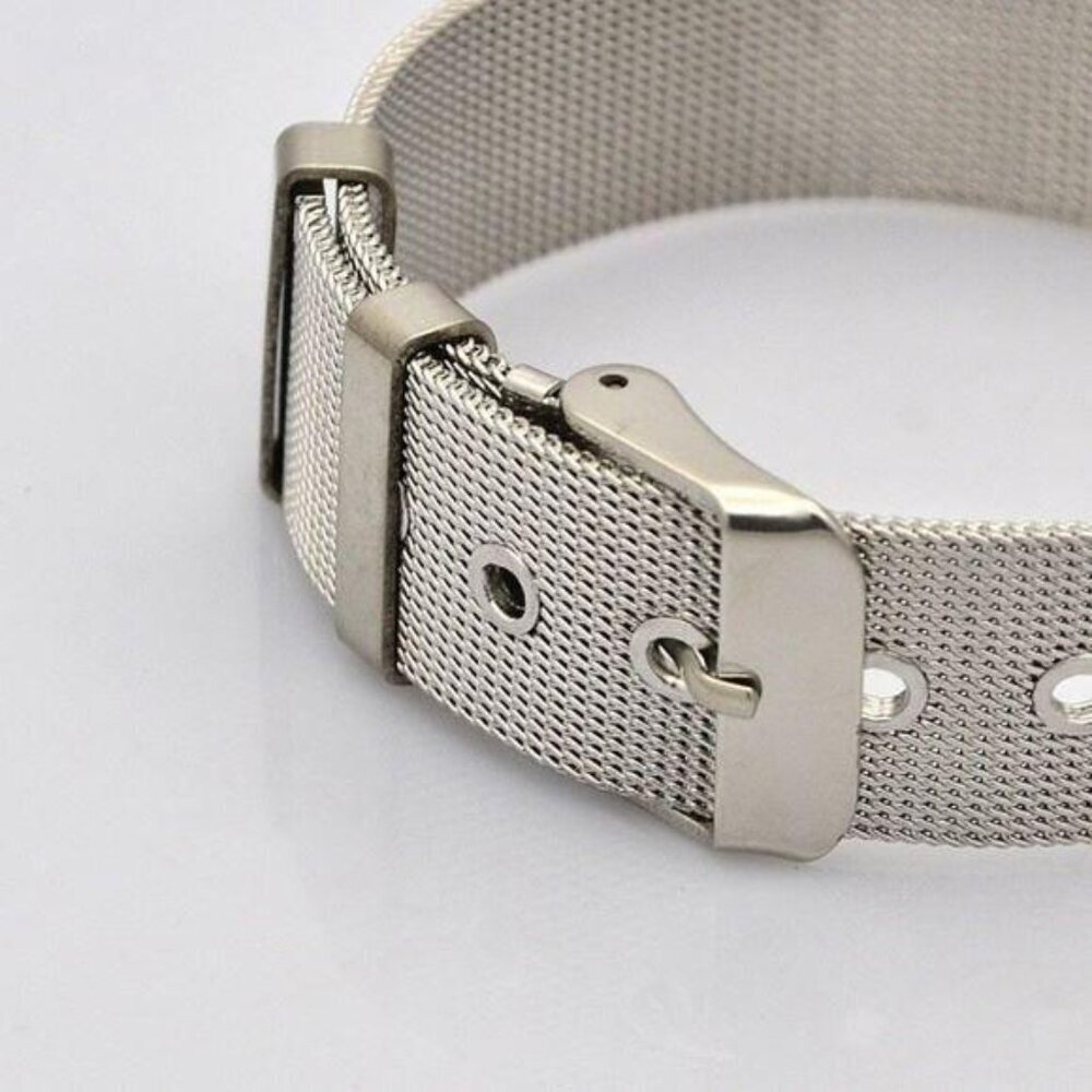 Mid-Century Style Surgical Stainless Steel Watch Band Style Buckle Bracelet